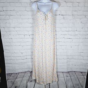 NEW Zara Striped Strappy Maxi Tiered Spaghetti Strap Floral Flower Size M Beach